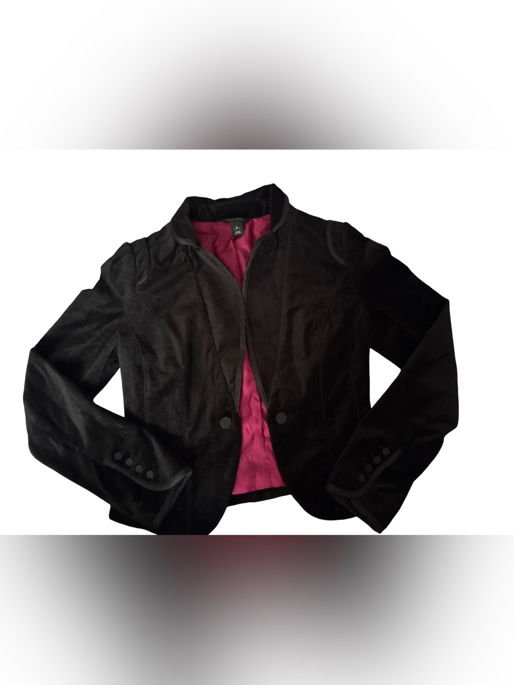 White House Black Market Black Blazer with Pink Interior